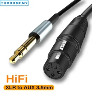 XLR-auf-AUX-Adapter, 3,5-mm-Audiokabel, 3,5-mm-Klinkenstecker auf XLR-3-Pin-Buchse, Mikrofonkabel für Lautsprecher, Gitarre, Mixer, Verstärker