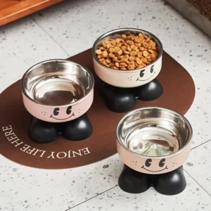Erhöhter Futternapf für Hunde und Katzen, Futter- und Wassernäpfe aus Edelstahl, erhöht, kein Verschütten, Futternapf für Welpen, kleine, mittelgroße und große Hunde und Katzen