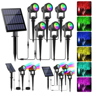 1/2/4/6 Lichter RGB Solar Scheinwerfer IP65 Wasserdichte Solar Licht Outdoor Garten Licht Für Weihnachten Halloween party Decor