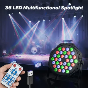 36 LED USB RGB Flachstrahler Bühnenlicht DMX512-Steuerung Farbwechsel-Effektlampe für KTV Club Bar Disco Party Bühnendekoration