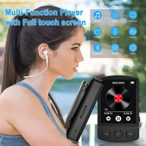 MP3-Player Tragbarer Sport-Clip Walkman HiFi-Sound Bluetooth-kompatibel 5.0 Student Walkman 1,8-Zoll-Bildschirm mit FM-Radio E-Book