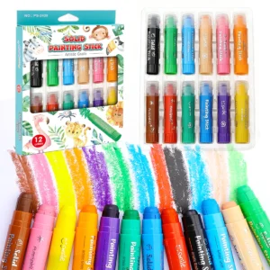 8/12 Farben Basteln Farbstäbchen Farbe Solid Painting Stick Waschbare Farbstäbchen Zeichnung Graffiti-Kunst für Kinder und Studenten