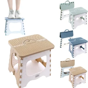 Foldable Step Stool – 300 lb Capacity, Anti-Slip Treads & Reinforced Plastic for Kitchen, Bathroom & Home