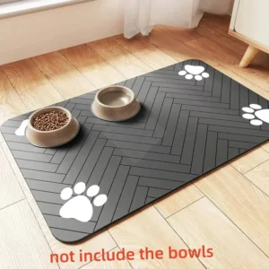 Saugfähige Haustiermatte S/M/L, Wasserdicht Rutschfest für Hunde- und Katzennäpfe