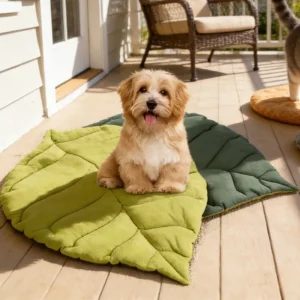 1/2PCS Leaf Shaped Cat Bed and Pet Mat Soft Washable Reversible Non-Slip Cushion for Cats and Dogs Indoor Travel Camping Pet Bed