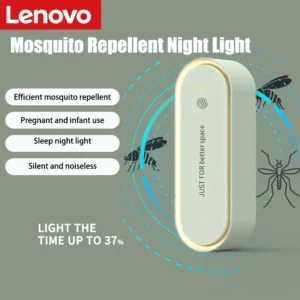Lenovo Ultraschall-Abwehr-Nachtlicht mit Stecker, elektrische Fliegenbekämpfung, tragbare Barriere-Verteidigungsleuchte für Zuhause und Schlafzimmer