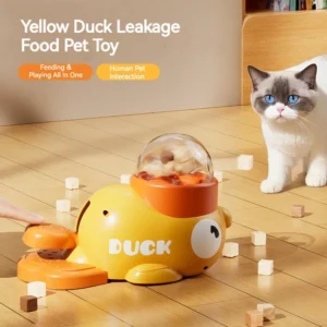 Enten-Leckerli-Spender-Spielzeug für Katzen & Hunde – Interaktiver Slow-Food-Napf für Haustiere – Automatischer Futterspender für das Training – Spielzeug zur Futterausgabe
