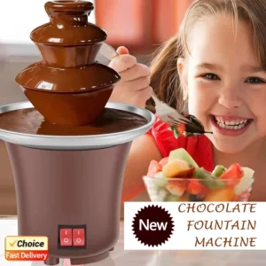 2026 Neue 3-Schicht-Schokoladenfontäne mit 10oz Kapazität, Elektrische Haushalts-Schokoladenfondue-Maschine zum Schmelzen von Süßigkeiten und Käse