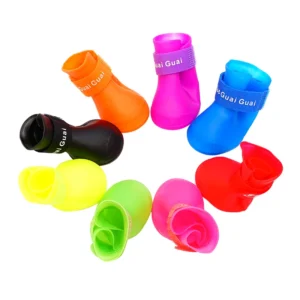 Haustier-Silikon-Regenschuhe, schmutzabweisend, rutschfest, wasserdicht, Hundeschuhe, weicher Boden, kleine Hunde, Katzen, Teddy-Schuhe