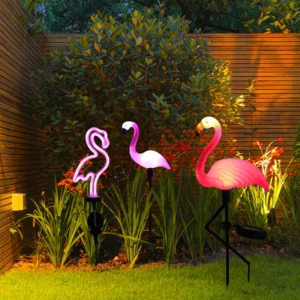 Solar Flamingo Licht LED Outdoor Hof Lampe Garten Licht Wasserdicht Pfahl Licht Pathway Decor Solar Terrasse Boden Laterne