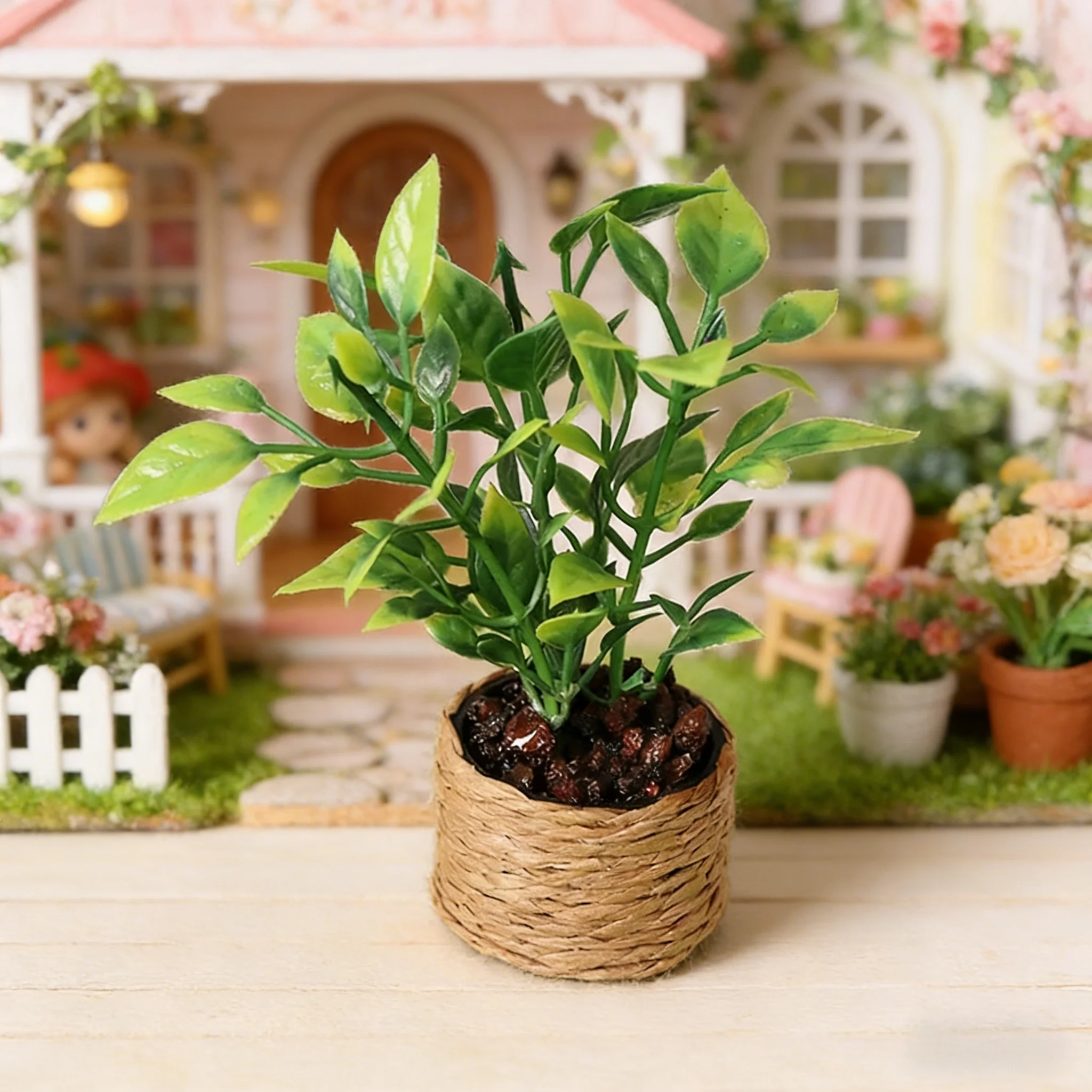 Puppenhaus-Miniatur Orangenbaum Im Topf Grüne Topfpflanzen Gartenmöbel Deko-Spielzeug Puppenhaus-Miniatur Orangenbaum Im Topf Grüne Topfpflanzen Gartenmöbel Deko-Spielzeug – Bild 3
