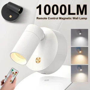 Neue Magnetische Wandleuchte LED Fernbedienbare Raumdekorationsbeleuchtung 350 ° Drehbare USB-Aufladbare Schlafzimmer-Nachttischlampe für Kinder