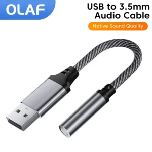USB auf 3,5 mm Kopfhörer-Adapter, 3,5-Klinkenstecker, Audio-Konverter für Notebook-PC, PS4, USB auf 3,5 mm Kopfhöreranschluss