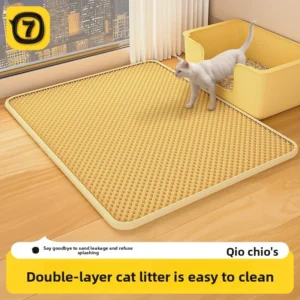 Cat Litter Mat, Double Layer Trapping Mat, Litter Box Filter Pad, Waterproof & Anti-Slip, Prevents Litter Tracking