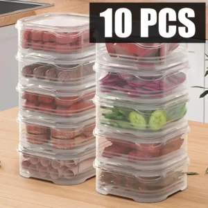 10 Stück Kühlschrank Frischhaltebox Multifunktions-Aufbewahrungsbox Küche Lebensmittel Aufbewahrungsbox