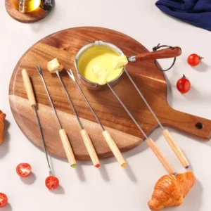 6 Stück Edelstahl-Vorspeisengabeln für Obst, Käse, Dessert, Schokoladenfondue, Party-Geschirr-Set, wiederverwendbare Küchenutensilien