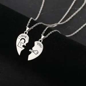 Paar Herz Puzzle Ich liebe dich Schloss Schlüssel Anhänger Paar Halskette Anhänger Halsketten für Liebhaber Valentinstag Schmuck Geschenke