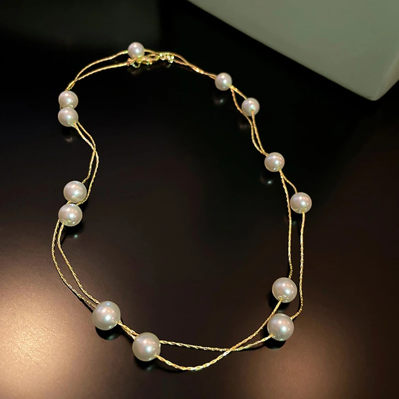 2022 Doppel Perlen Hals Kette Kpop Perle Halsband Halskette Gold Farbe Goth Chocker Schmuck Auf Den Hals Anhänger Kragen Für Frauen 2022 Doppel Perlen Hals Kette Kpop Perle Halsband Halskette Gold Farbe Goth Chocker Schmuck Auf Den Hals Anhänger Kragen Für Frauen – Bild 5