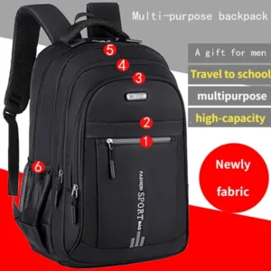 Unisex-Rucksack mit großem Fassungsvermögen, Laptoptasche für Geschäftsreisen, Design mit mehreren Fächern, verstellbare Träger, ideal für Arbeit und Freizeit