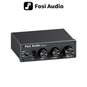 Fosi Audio Q4 Mini Stereo Gaming USB DAC & Kopfhörerverstärker Audio Konverter Adapter für Heim-/Desktop-betriebene/aktive Lautsprecher