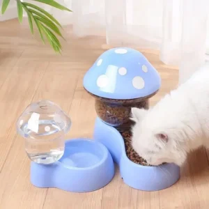 Neue Katze Haustier Automatische Feeder Wasser Dispenser Nette Pilz Große Kapazität Lebensmittel Behälter Pet Schüssel Wasser Lagerung Gerät liefert