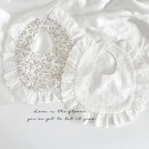 U-förmige Baby-Baumwolllätzchen, wasserdicht, mit Blumenmuster, Baby-Sabberlätzchen, Füttern, Spitze, Speicheltuch, Tücher, Halsbekleidung, Zubehör