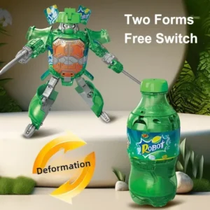Cartoon Deformation Robot Simulated Bottled Soda Deformed Robot Action Figures Mecha Warrior Creative Model Toy Educational Toy