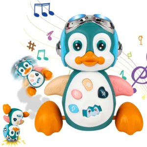 Krabbelspielzeug für Babys, musikalischer Pinguin, für Kleinkinder, bewegliches Gehen, Tanzen, Spielzeug mit Licht, interaktive Entwicklung für Kleinkinder, Bauchzeit-Geschenk