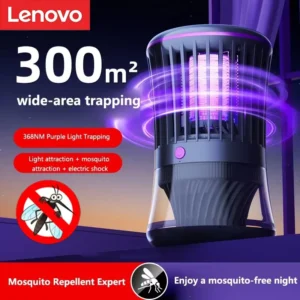 Lenovo 2-in-1 Mückenkiller-Lampe Elektrischer Schock-Inhalationsfliegenfänger Hocheffizientes Automatisches Fliegenkiller-Gerät für den Haushalt