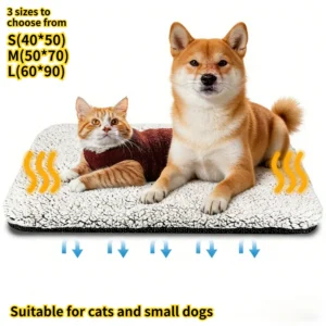 Selbstheizende Haustierdecke, Welpenmatte, Warme Kuscheldecke für Katzen und Hunde, Waschbare Thermo-Matte für Haustiere