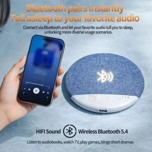 Mini Schlaf-Bluetooth-Lautsprecher mit Naturgeräuschen, Weißes Rauschen, Kabellose MP3-Musikplayer, Ultraflach mit Zeitschaltuhr, Audio-Player