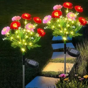 Solarbetriebene Landschaftsdekorationslampen für Rasen, Terrasse, Wege, Garten, Hochzeiten, Feiertage, Blumensteckleuchten, wasserdicht