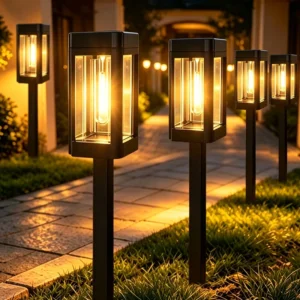 Solar-Wegeleuchten für den Außenbereich, wasserdichte LED-Glühbirne, Solar-Gartenleuchte für den Außenbereich, Hof, Rasen, Gehweg, Landschaftsbeleuchtung, Terrassendekoration
