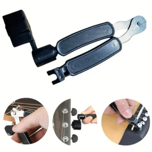 3-in-1-Gitarrenwerkzeug – Saitenkurbel, Cutter und Stiftzieher, Gitarrenzubehör