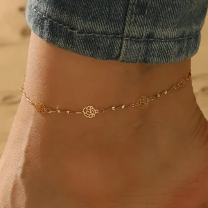 Qiamni Bohemia Blume Perlen Kette Fußkettchen für Frauen Mädchen Knöchel Armband auf Bein Fuß trend ige Sommer Strand Hochzeit Schmuck Geschenk