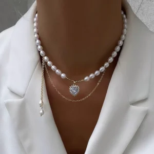 Neue Perlen Damen Halskette Kpop Perle Choker Halskette Gold Farbe Goth Chocker Schmuck am Hals Anhänger 2024 Kragen für Mädchen