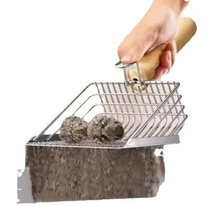 =Cat Litter Shovel Wood Handle Metal Scooper with Hook Portable Stainless Steel Sifting Kitten Toilet Cleaning Tool Pet Products