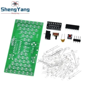 TZT 5V Electronic Hourglass DIY Kit Funny Electric Production Kits Precise With LED Lamps Double Layer Board 84*40mm