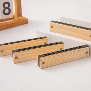 Kreative DIY Kleine Mundharmonika Weißes Holz-Melodica mit Glatten Kanten 16-Loch Musikinstrument für Kinder Frühpädagogisches Instrument