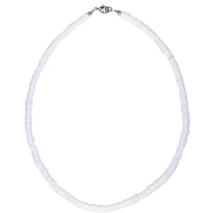 Boho Shell Necklaces, Puka Shell Necklace for Men Women Seashell Choker Necklace Smooth Shell Chip Summer Beach Necklace