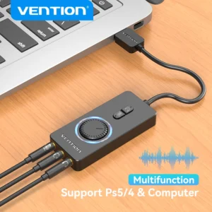 Vention USB Externe Soundkarte USB auf 3,5 mm Audio-Adapter USB auf Kopfhörer Mikrofon für MacBook Computer Laptop PS4 Soundkarte