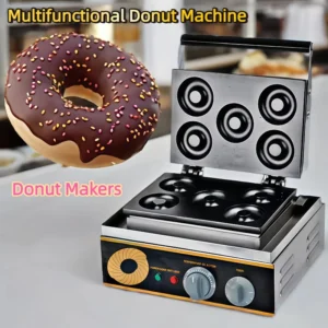Donut-Maker Multifunktionale Donut-Maschine SucceBuy 5-Loch Elektrischer Donut-Maker Kommerzielle Doughnut-Maschine Antihaftbeschichtet 1550W