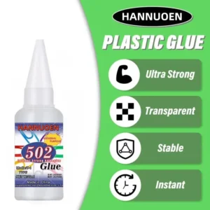 502 superstarker, schnell trocknender Klebstoff, der professionell für die tägliche Reparatur von Spielzeugplastik verwendet wird, ist weiß, transparent und geruchlos.