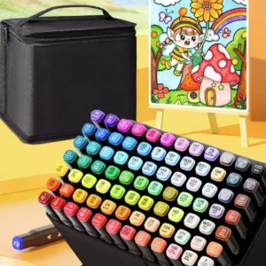 24 Farben Alkoholmarker mit Pinselspitze und Doppelspitze, Kunstmarker für Erwachsenen-Malbücher, Perfekt zum Malen, Skizzieren und Zeichnen, Weihnachtsgeschenk