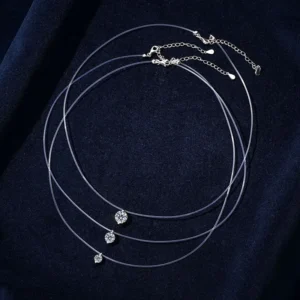 5 mm 6,5 mm 8 mm Moissanit-Anhänger 925er Silber Solitär-Halskette für Frauen Unsichtbare Fischlinie Kette Schmuck Valentinstagsgeschenk 2025