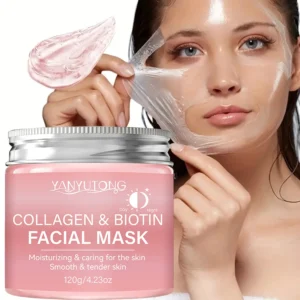 Kollagen-Peeling-Maske, Biotin Collagen Wrap Mask Tag und Nacht, tiefe Feuchtigkeit, Nachtpflege-Maskencreme.