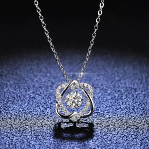 0,5 ct gra Moissan ite Halskette für Frauen funkelnden simulierten Diamant Anhänger schlagen Herz s925 Silber feinen Schmuck Geschenk