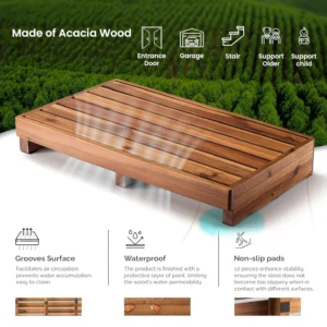 One Step Stool , for Bed Wooden Mobility Stepping Stools for Adults, Kids/Bedside, Bathroom, Kitchen, Garden