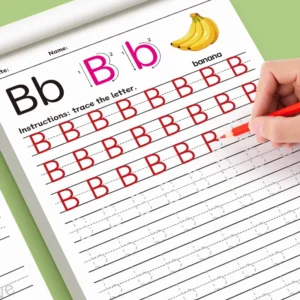 32-seitiges Übungsbuch für Kinder zum Üben der Handschrift, englische Alphabetbuchstaben, Übungsbuch zum Nachzeichnen und Schreiben, Arbeitsbuch zur Früherziehung von Kindern, Lernen des Schreibens, geeignet für Schreibhilfen zu Hause und in der Schule