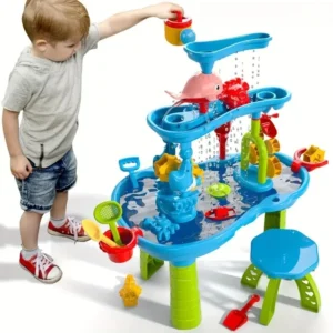 Kinder-Strandtisch Wasserfall-Spieltisch Wasserpark Wasserbecken Sandtisch Innen- und Außenbereich Multifunktionales Strandspielzeug